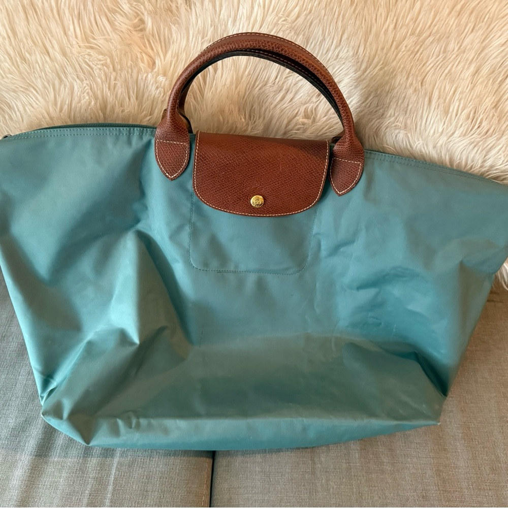 LONGCHAMP Le Pliage Type XL Extra Large Weekender Travel Tote SAGE GREEN